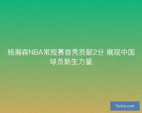 杨瀚森NBA常规赛首秀贡献2分 展现中国球员新生力量 杨瀚森NBA常规赛首秀贡献2分 展现中国球员新生力量